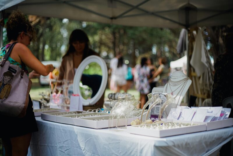 Jewellery stall at a market